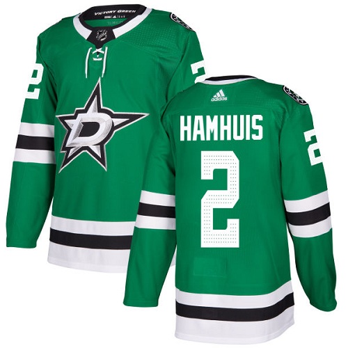 Adidas Men Dallas Stars #2 Dan Hamhuis Green Home Authentic Stitched NHL Jersey->dallas stars->NHL Jersey